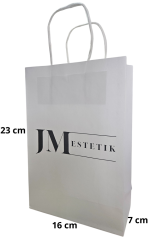 Dárková taška bílá - 16 x 23 x 7 cm - 1 ks