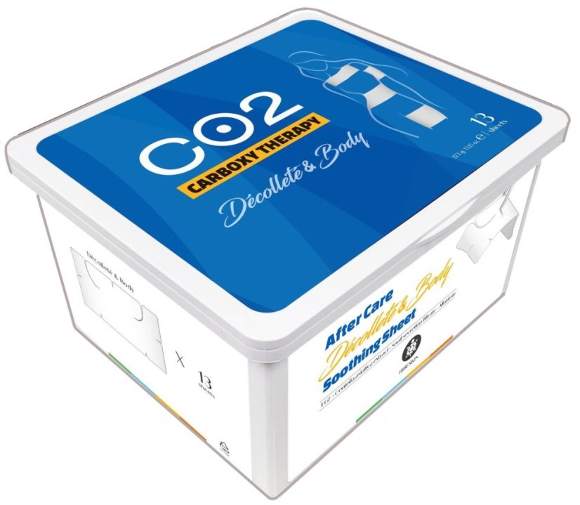 CO2 karboxy zklidňující maska na dekolt a tělo 48 x 23 cm - 13 ks