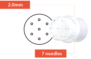 TURTLEPIN Injekční aplikátor  7 jehel / 2,0 mm / 32 G - 1 ks