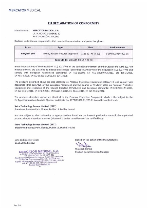 Nitrilové nepudrované rukavice - velikost S - 100 ks