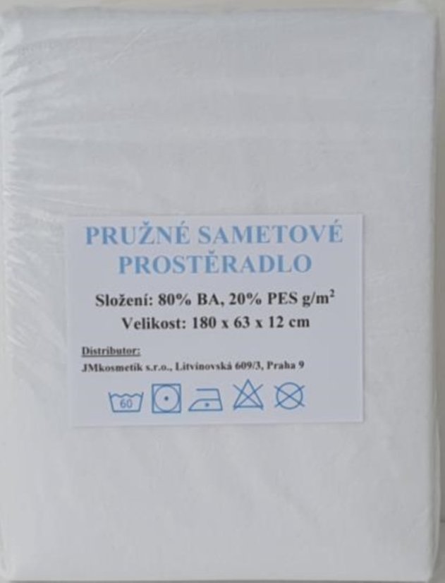 Pružné sametové prostěradlo - 180 x 63 x 12 cm - 1 ks