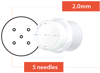 TURTLEPIN Injekční aplikátor  5 jehel / 2,0 mm / 32 G -20 ks